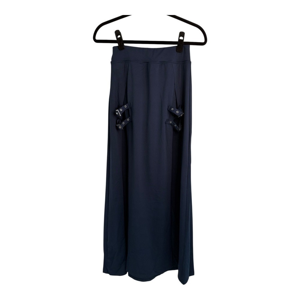 Halara High Waisted Decorative Buckle Split 2-in-1 Maxi Skirt Sapphire XS NWT - Picture 6 of 13